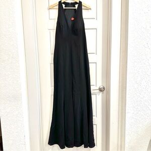 Carmen Marc Valvo Black Deep V Evening Dress‎ Size 8